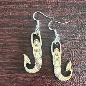Mermaid Wooden Earrings
